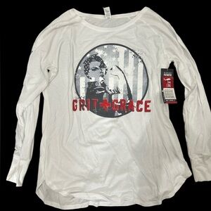 Grit + Grace White Long Sleeve Tee
